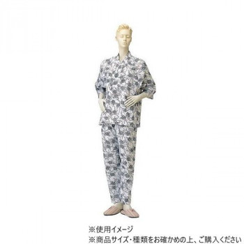 神戸生絲　婦人パジャマ型ねまき(ラグラン袖・おくつろ着)M  No.73  コン  花柄