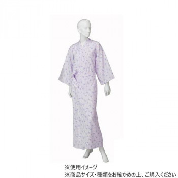 神戸生絲　婦人カラーガーゼねまき(ラグラン袖)L  NE69  パープル