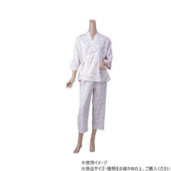 神戸生絲　婦人カラーおくつろ着(付袖)L  No.86  サックス