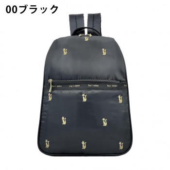 優美社　4919-00　Ferlieden （フェアリーデン） 猫刺繍リュック  ブラック