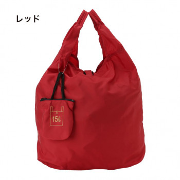 優美社　9017-00　ミニポケット付きコンパクトエコバッグ  レッド