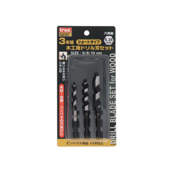 TRAD　3本組木工ドリルセット　6/8/10mm　TWD-301　819544