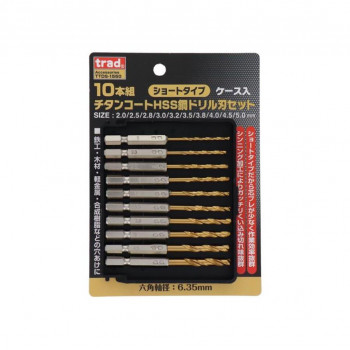 TRAD　10本組ショートチタンドリル　TTDS-1550　819541