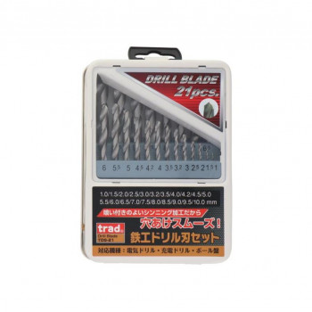 TRAD　鉄工ドリルセット　21本組　TDS-21　820311
