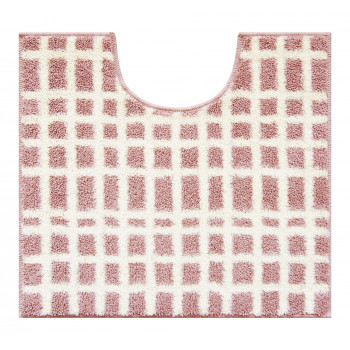 ナチュラルトイレマット　55×60cm チェックピンク