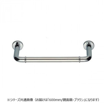シロクマ　丸棒ニギリバー(150mm) 鏡面/ブラウン NO-700　（H150）600mm