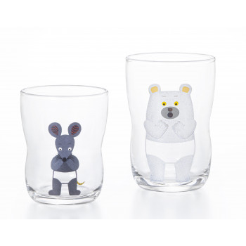 tupera tupera×つよいこグラス つよいこグラスS＆Mセット しろくまのパンツ 130ml/185ml S-6351
