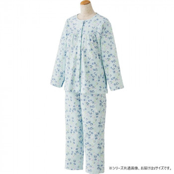 ケアファッション フルオープンパジャマ(婦人) サックス S 3851504