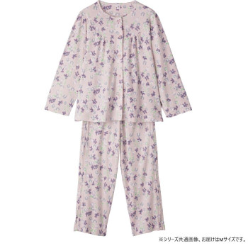ケアファッション フルオープンパジャマ(婦人) パープル M 3851511