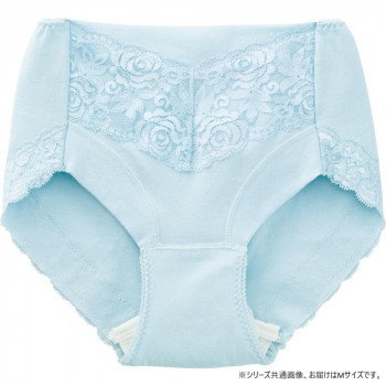 ケアファッション 安心快適フロントレースショーツ(婦人) サックス M 3959711