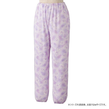 ケアファッション パジャマパンツ(婦人) パープル M 3991911