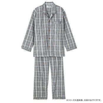 ケアファッション ワンタッチパジャマ(紳士) グレー L 8929412