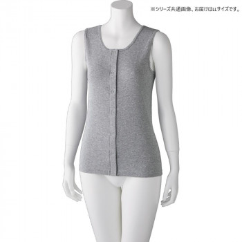 ケアファッション フライス杢ノースリーブホックインナー(婦人) 杢グレー LL 9752323
