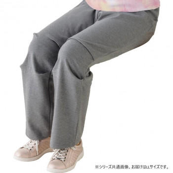 ケアファッション 座・ビューティフォーニットパンツ(婦人) グレー LL 82093903