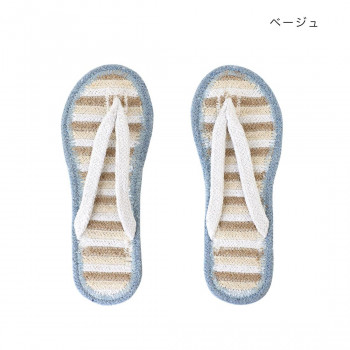 リサイクルコットンサンダル S ボーダー ベージュ 14223546081