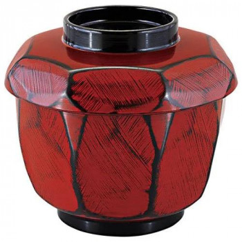 福井クラフト TA荒彫亀甲飯器根来内黒 33102330