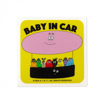 バーバパパ　反射カーステッカー　BABY IN CAR　イエロー　CKBP035-1