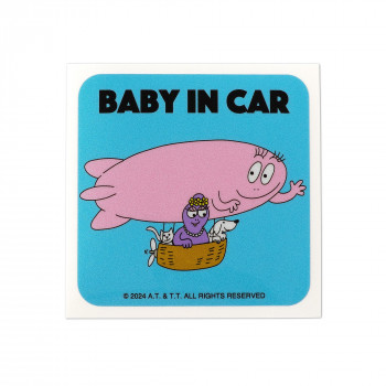 バーバパパ　反射カーステッカー　BABY IN CAR ブルー　CKBP035-2