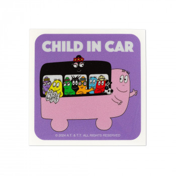 バーバパパ　反射カーステッカー　CHILD IN CAR　パープル　CKBP035-4