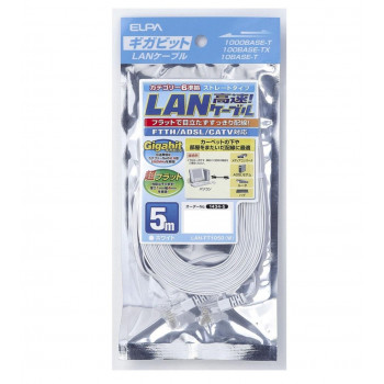 CAT6フラット5m LAN-FT1050(W)