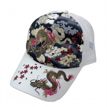 大西賢製販 Ripple 刺繍メッシュキャップ 双龍 オフ H26-SM06