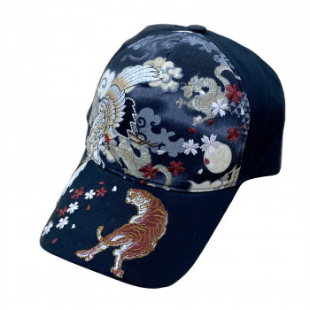 大西賢製販 Ripple 刺繍綿キャップ 鶴虎 黒 H27-SC13