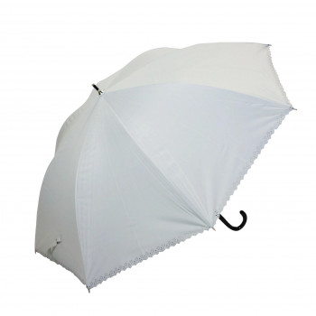 藤田屋 晴雨兼用長傘ジャンプ 58cmヒートカット 無地 ホワイト SJ-1307(KT)