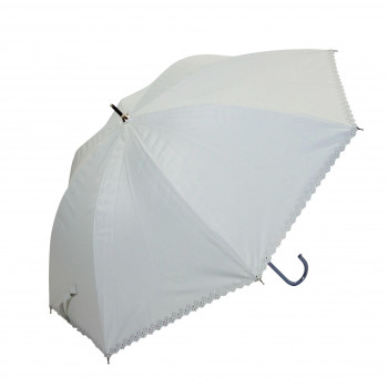 藤田屋 晴雨兼用長傘ショート 50cm ヒートカット 無地 ホワイト SS-1307(KT)