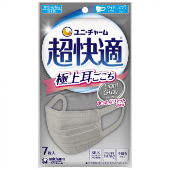 超快適マスク プリーツ グレー 普通 7P 500-582099-00