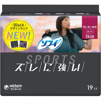ソフィ SPORTS 羽つき 26cm 特に多い昼用 19枚入 ×1個 500-314171-00