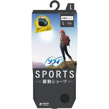 ソフィ SPORTS 躍動ショーツ 生理用ショーツ L ブラック ×1個 500-318735-00