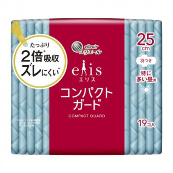 エリス コンパクトガード 25cm 羽つき 特に多い昼用 19枚入 ×1個 505-890099-00