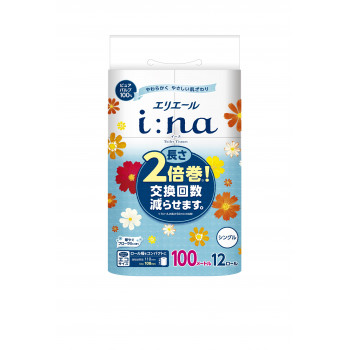 エリエール イーナ トイレットティシュー 2倍巻 12ロール シングル 505-723953-00