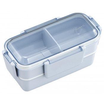 オーエスケー DUL No.3 DISH UP LUNCH ランチボックス二段(仕切付) PCW-600S ブルー