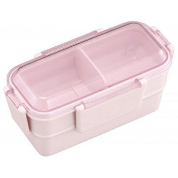 オーエスケー DUL No.3 DISH UP LUNCH ランチボックス二段(仕切付) PCW-600S ピンク