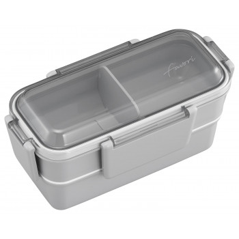 オーエスケー DUL No.3 DISH UP LUNCH ランチボックス二段(仕切付) PCW-600S グレー