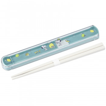 オーエスケー PNF ピーナッツ(ファンシー) 引フタ箸箱セット(19.3cm) HS-16 ブルー