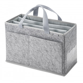 サンワサプライ フェルトBOXバッグ グレー BAG-TW9GY