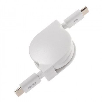 サンワサプライ USB2.0 Type-C 巻取りケーブル PD60W ホワイト KU-CCP60M08W