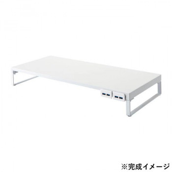 LIHIT LAB.(リヒトラブ)　机上台　幅590mm　USB3.0ハブ付　白　A-7334-0