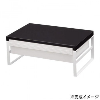 LIHIT LAB.(リヒトラブ)　机上台　幅390mm　引出し付ハイタイプ　黒　A-7342-24