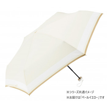 ネオミニ(R) 折 51cm 折りたたみ傘 フェミニンボーダー ペールイエロー