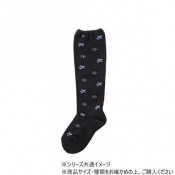 神戸生絲 婦人柄しめつけません毛混足底パイルソックス 22-25cm 3911 ブラック