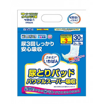 エルモア いちばん 尿とりパッド パワフルスーパー吸収 30枚 ×1個 501-715226-00