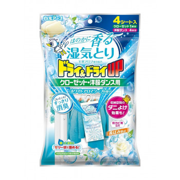 ドライ＆ドライUP クローゼット・洋服ダンス用 ホワイトアロマソープの香り 4シート 221282
