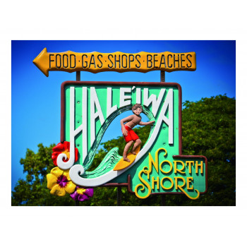 ガラスアートピクチャー HALEIWA TOWN SIGN DE010269