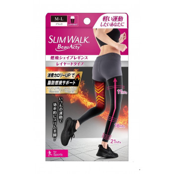 スリムウォーク(R) ビューアクティ燃焼シェイプレギンス for Sportsブラック M～L 516-074757-00