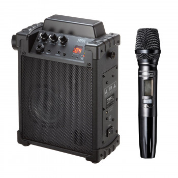 サンワサプライ ワイヤレスマイク付き拡声器スピーカー(バッテリー内蔵・ワイヤレスマイク1本対応) MM-SPAMP17