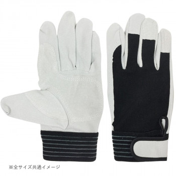 小野商事 エース 豚床革手袋 背抜きタイプ マジックテープ 3双組 Lサイズ AG549-3P