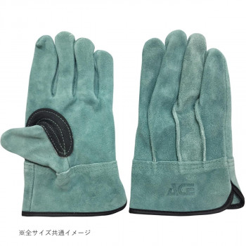 小野商事 エース 牛床革手袋 オイル加工 黒アテ Mサイズ AG4501
